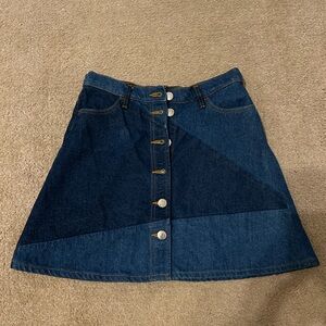 Denim Colorblock Skirt Monki